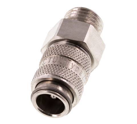 Acero inoxidable 316L DN 5 Acoplamiento de aire Enchufe G 1/4 pulgada Macho Doble cierre