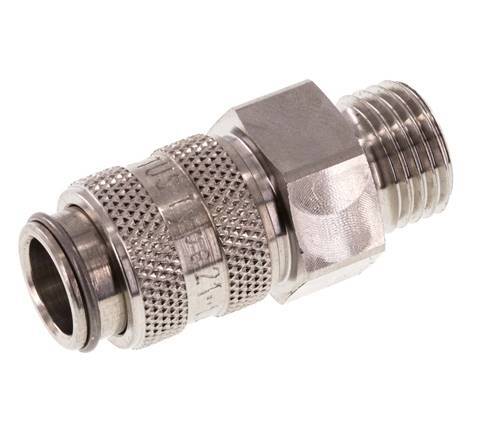 Acero inoxidable 316L DN 5 Acoplamiento de aire Enchufe G 1/4 pulgada Macho Doble cierre