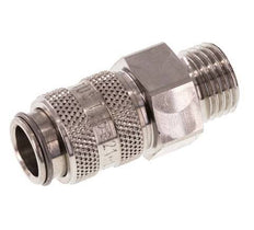 Acero inoxidable 316L DN 5 Acoplamiento de aire Enchufe G 1/4 pulgada Macho Doble cierre