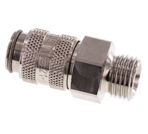 Acero inoxidable 316L DN 5 Acoplamiento de aire Enchufe G 1/4 pulgada Macho Doble cierre