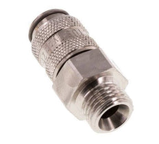 Acero inoxidable 316L DN 5 Acoplamiento de aire Enchufe G 1/4 pulgada Macho Doble cierre