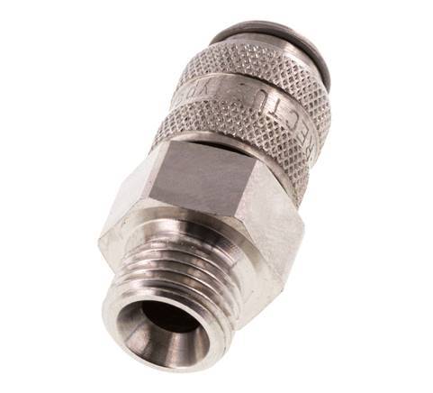 Acero inoxidable 316L DN 5 Acoplamiento de aire Enchufe G 1/4 pulgada Macho Doble cierre