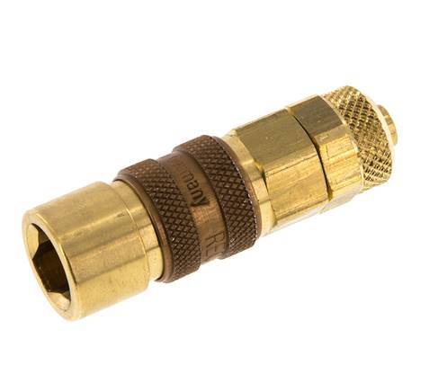 Tuerca de racor 6x8 mm latón DN 5 marrón