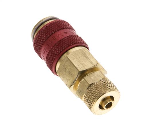 Tuerca de racor de latón DN 5 rojo 4x6 mm