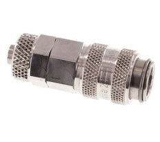 Acero inoxidable 316L DN 5 Racor de acoplamiento neumático Tuerca de unión 6x8 mm Doble cierre