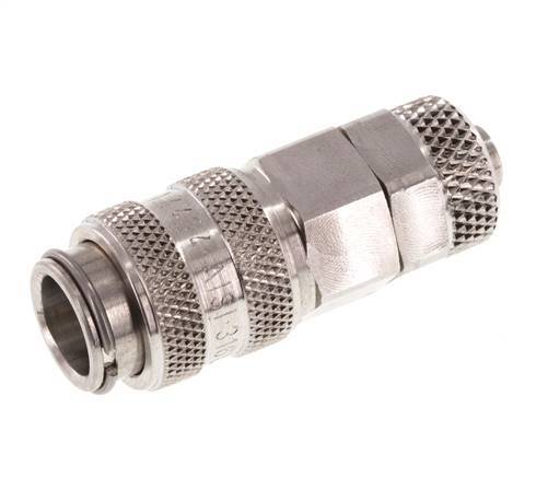 Acero inoxidable 316L DN 5 Racor de acoplamiento neumático Tuerca de unión 6x8 mm Doble cierre