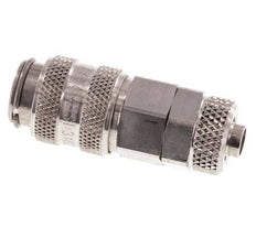 Acero inoxidable 316L DN 5 Racor de acoplamiento neumático Tuerca de unión 6x8 mm Doble cierre
