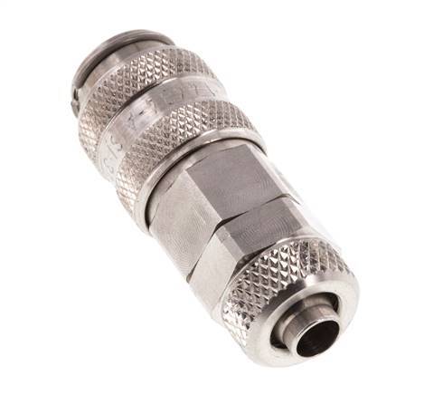 Acero inoxidable 316L DN 5 Racor de acoplamiento neumático Tuerca de unión 6x8 mm Doble cierre