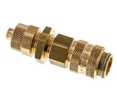 Acoplamiento de aire de latón DN 5 Tuerca de unión 6x8 mm Pasamuros