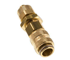 Acoplamiento de aire de latón DN 5 Tuerca de unión 6x8 mm Pasamuros