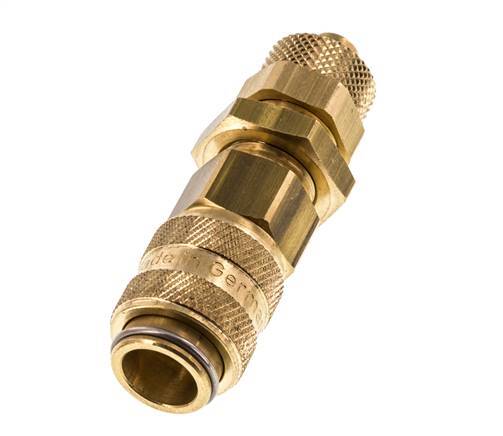Acoplamiento de aire de latón DN 5 Tuerca de unión 6x8 mm Pasamuros