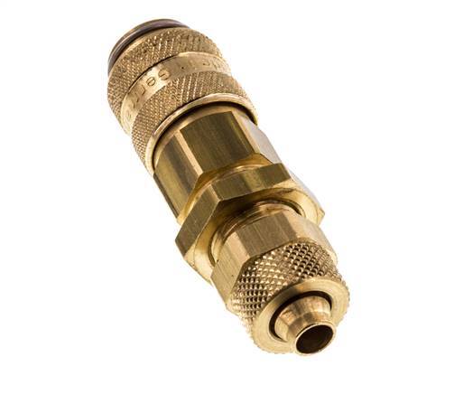 Acoplamiento de aire de latón DN 5 Tuerca de unión 6x8 mm Pasamuros