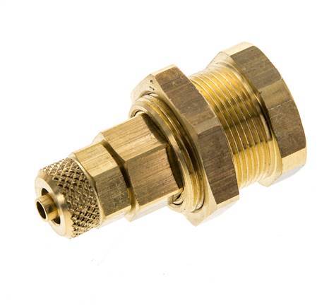 Acoplamiento de aire de latón DN 5 Tuerca de unión 4x6 mm Pasamuros