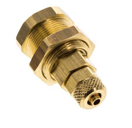 Acoplamiento de aire de latón DN 5 Tuerca de unión 4x6 mm Pasamuros