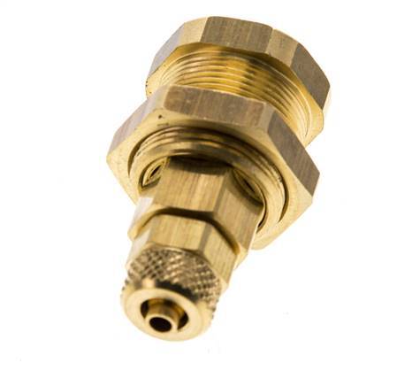 Acoplamiento de aire de latón DN 5 Tuerca de unión 4x6 mm Pasamuros