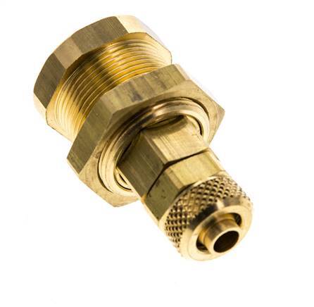Acoplamiento de aire de latón DN 5 Tuerca de unión 6x8 mm Pasamuros
