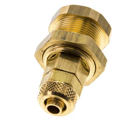 Acoplamiento de aire de latón DN 5 Tuerca de unión 6x8 mm Pasamuros