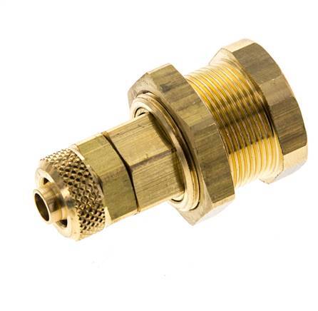 Acoplamiento de aire de latón DN 5 Tuerca de unión 6x8 mm Pasamuros