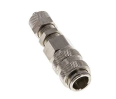 Latón niquelado DN 5 Racor de acoplamiento de aire 4x6 mm Tuerca de unión Pasamuros