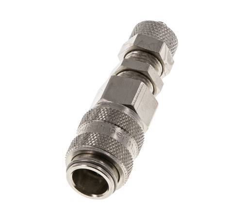 Latón niquelado DN 5 Racor de acoplamiento de aire 4x6 mm Tuerca de unión Pasamuros