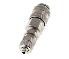 Latón niquelado DN 5 Racor de acoplamiento de aire 4x6 mm Tuerca de unión Pasamuros