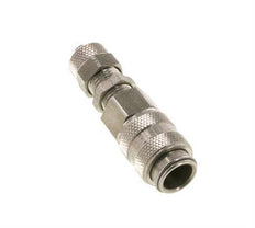 Acero inoxidable DN 5 Acoplamiento de aire Toma 4x6 mm Tuerca de unión Pasamuros Cierre doble