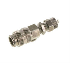 Acero inoxidable DN 5 Acoplamiento de aire Toma 4x6 mm Tuerca de unión Pasamuros Cierre doble
