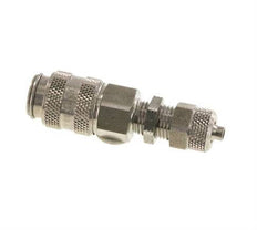 Acero inoxidable DN 5 Acoplamiento de aire Toma 4x6 mm Tuerca de unión Pasamuros Cierre doble
