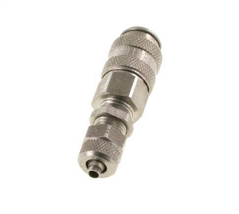 Acero inoxidable DN 5 Acoplamiento de aire Toma 4x6 mm Tuerca de unión Pasamuros Cierre doble