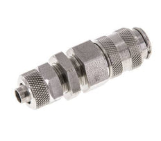 Acero inoxidable DN 5 Acoplamiento de aire Toma 6x8 mm Tuerca de unión Pasamuros Cierre doble