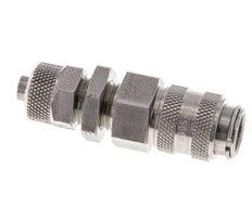 Acero inoxidable DN 5 Acoplamiento de aire Toma 6x8 mm Tuerca de unión Pasamuros Cierre doble