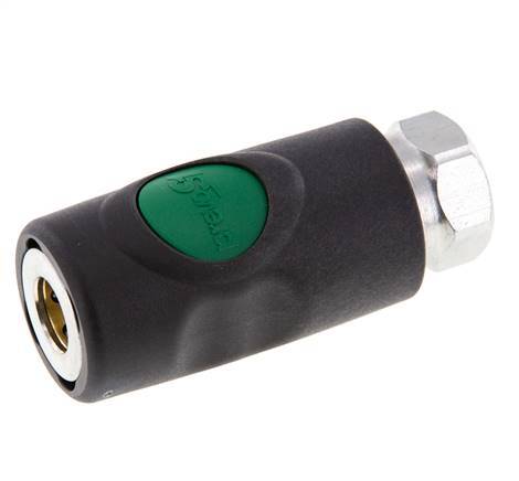 Material compuesto DN 7.4 Acoplamiento de seguridad de aire Enchufe con pulsador G 1/4 pulgada Hembra