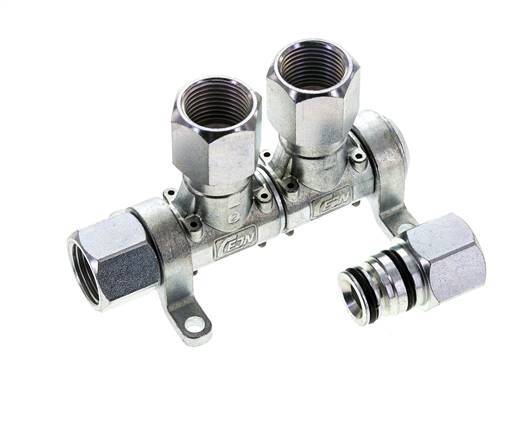 Acero DN 7.2 (Euro) Acoplamiento de aire Enchufe G 1/2 pulgada Hembra 2 vías