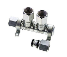 Acero DN 7.2 (Euro) Acoplamiento de aire Enchufe G 1/2 pulgada Hembra 2 vías