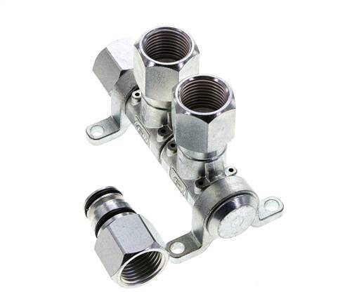 Acero DN 7.2 (Euro) Acoplamiento de aire Enchufe G 1/2 pulgada Hembra 2 vías