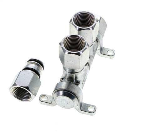 Acero DN 7.2 (Euro) Acoplamiento de aire Enchufe G 1/2 pulgada Hembra 2 vías