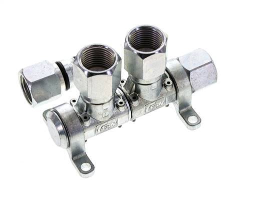 Acero DN 7.2 (Euro) Acoplamiento de aire Enchufe G 1/2 pulgada Hembra 2 vías