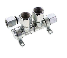 Acero DN 7.2 (Euro) Acoplamiento de aire Enchufe G 1/2 pulgada Hembra 2 vías