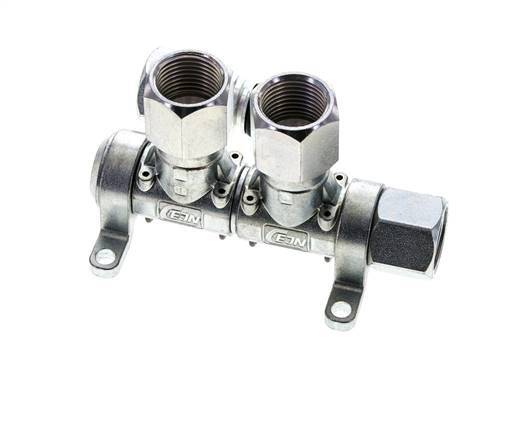 Acero DN 7.2 (Euro) Acoplamiento de aire Enchufe G 1/2 pulgada Hembra 2 vías