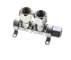 Acero DN 7.2 (Euro) Acoplamiento de aire Enchufe G 1/2 pulgada Hembra 2 vías