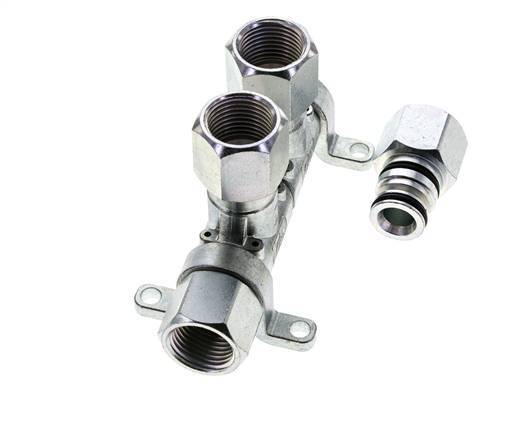 Acero DN 7.2 (Euro) Acoplamiento de aire Enchufe G 1/2 pulgada Hembra 2 vías