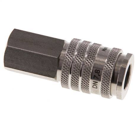 Acoplamiento de aire de acero inoxidable DN 7.8 Enchufe G 1/4 pulgada hembra de doble cierre