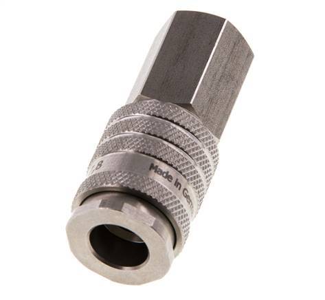 Acoplamiento de aire de acero inoxidable DN 7.8 Enchufe G 1/4 pulgada hembra de doble cierre