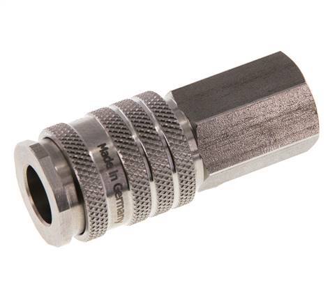 Acoplamiento de aire de acero inoxidable DN 7.8 Enchufe G 1/4 pulgada hembra de doble cierre