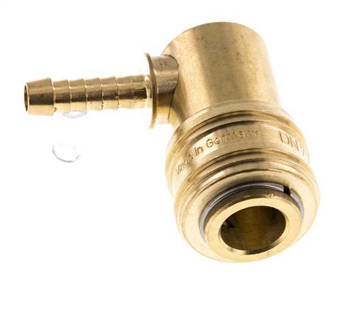 Latón DN 7.2 (Euro) Enchufe de anclaje de aire 6 mm Pilar de manguera 90-deg