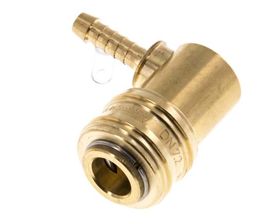 Latón DN 7.2 (Euro) Enchufe de anclaje de aire 6 mm Pilar de manguera 90-deg