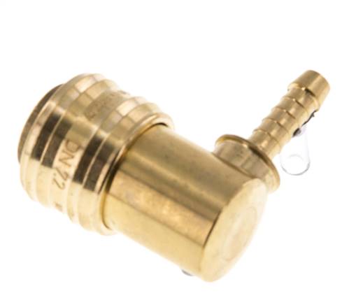Latón DN 7.2 (Euro) Enchufe de anclaje de aire 6 mm Pilar de manguera 90-deg