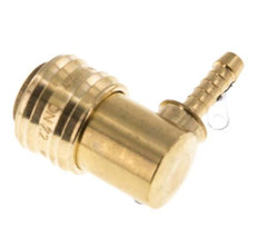 Latón DN 7.2 (Euro) Enchufe de anclaje de aire 6 mm Pilar de manguera 90-deg