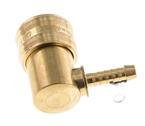 Latón DN 7.2 (Euro) Enchufe de anclaje de aire 6 mm Pilar de manguera 90-deg