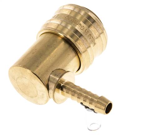 Latón DN 7.2 (Euro) Enchufe de anclaje de aire 6 mm Pilar de manguera 90-deg